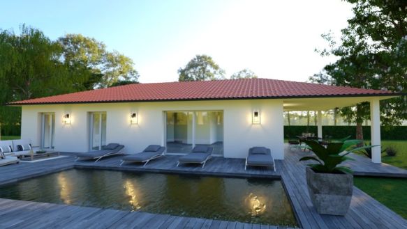 Maison avec terrasse couverte à Parentis en Born (40160)